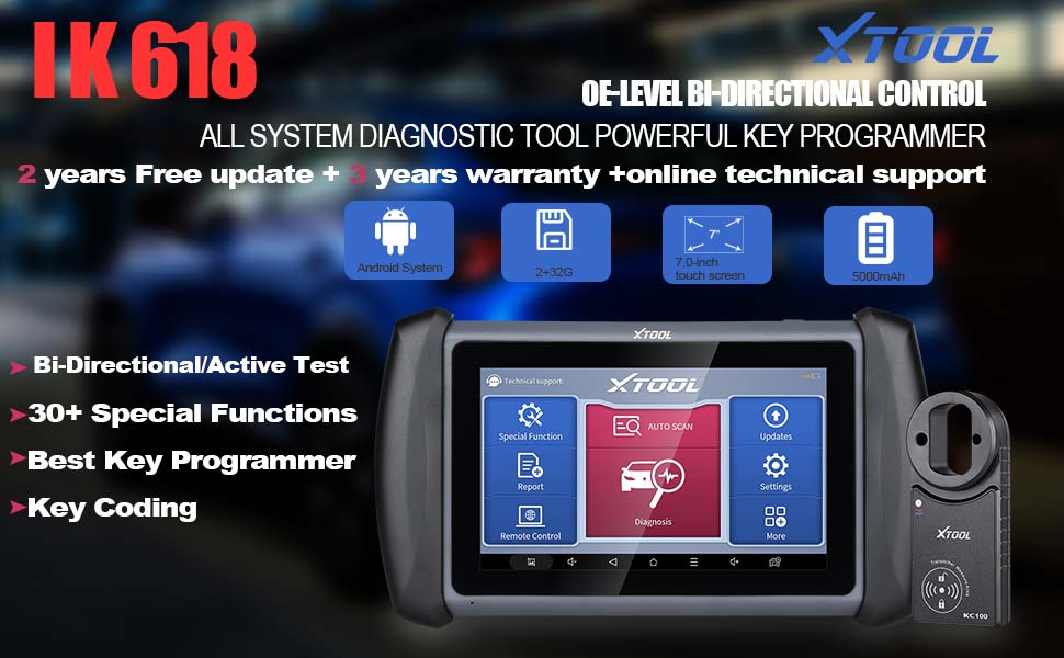 XTOOL InPlus IK618 OE-Level Diagnostic Tool and Powerful Key Programmer