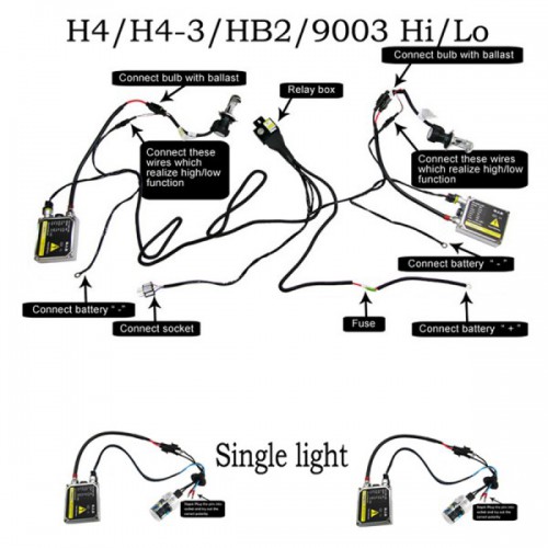 35W AC HID kit bi-xenon H4 H13 9004 9007 9008 12V