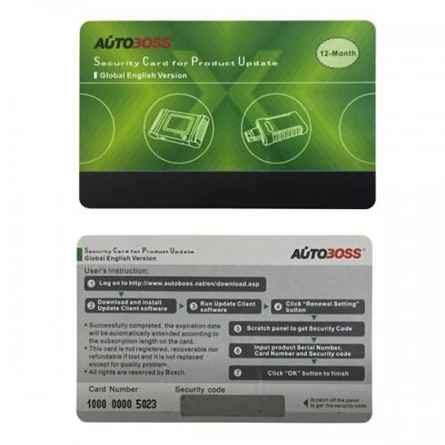 Autoboss V30/V30 Elite Security Card Global Version