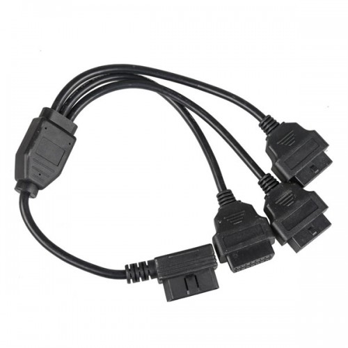 OBD2 Cable 1 to 3 Converter Adapter OBD2 Splitter Y Cable J1962M to 3-J1962F Free Shipping