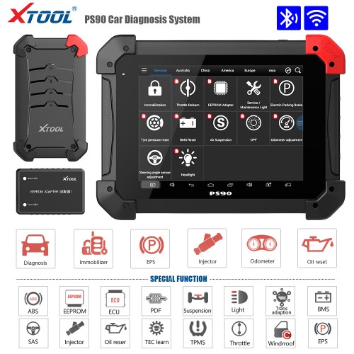 XTOOL PS90 PRO Car and Truck 2 in 1 Diagnostic Tool Support  Odometer Oil Reset EPB BMS SAS DPF TPMS Relearn and IMMO