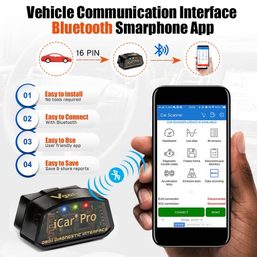 High Quality Vgate iCar Pro Bluetooth 4.0 OBDII Scanner for Android & iOS