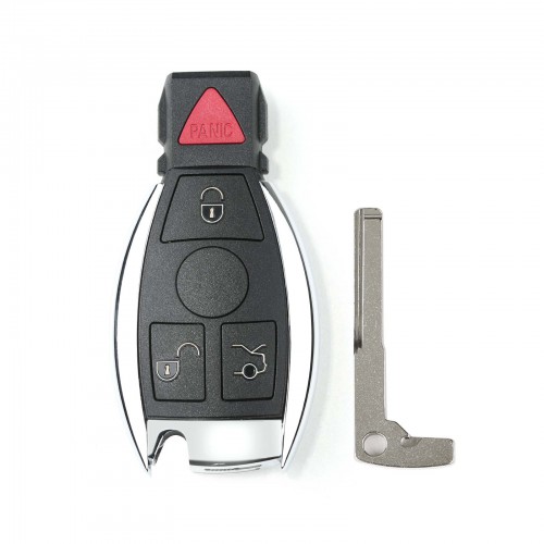 5PCS Mercedes-Benz Smart Key Shell 3+1 Button Plastic with a Red Button Support work with VVDI BE Key Pro