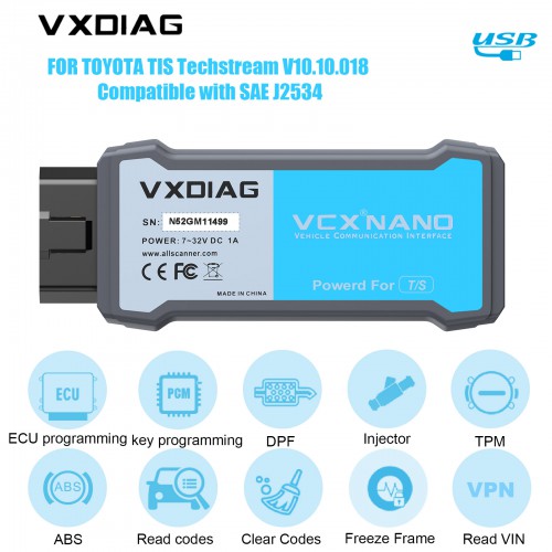 [EU Ship] VXDIAG VCX NANO for TOYOTA TIS Techstream V18.00.008 Compatible with SAE J2534