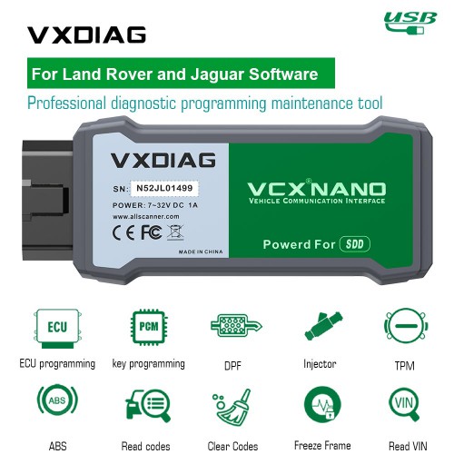 Latest V164 VXDIAG VCX NANO for Land Rover and Jaguar JLR Diagnostic Tool