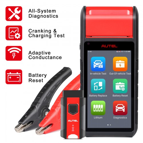 2024 Autel MaxiBAS BT608 BT608E Battery Tester All System Diagnostic as MK808S, Battery Registration, Adaptive Conductance, Cranking Analysis