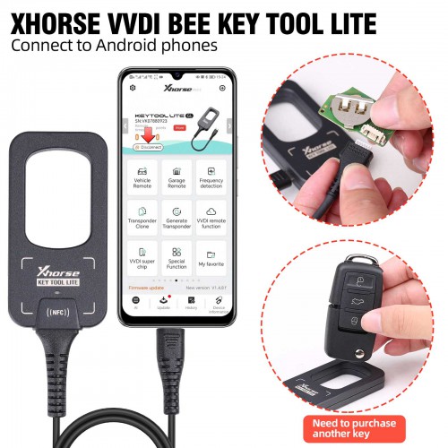 Xhorse VVDI BEE Key Tool Lite Support Android with Type C Get