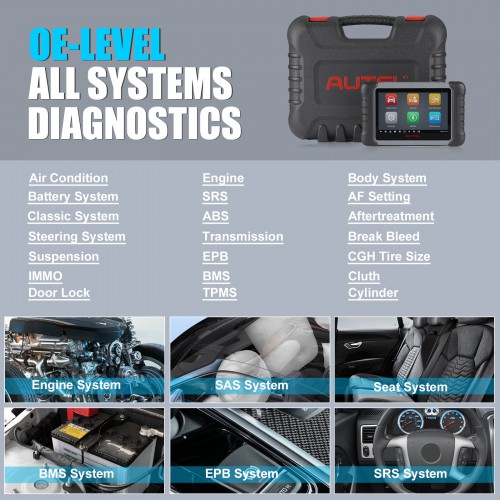 2024 Autel MaxiCOM MK808S MK808Z Bidirection Scan Tool All System Diagnostic Scanner 40+ Service Active Test AutoAuth for FCA SGW (Upgraded of MK808)