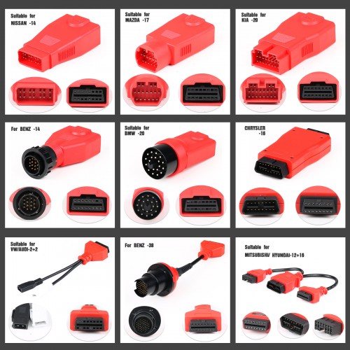 Autel MaxiSys MSOBD2KIT Non-OBDII Adapters Kit OE-Compliant Connectors Compatible with Maxisys Ultra/ MS919/ MS909/ MS908S Pro II/ MK908P/ Elite II