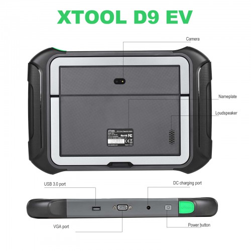 2024 XTOOL D9 EV Electric Vehicles Diagnostic Tablet Support DoIP and CAN-FD for Tesla BYD With Battery Pack Detection