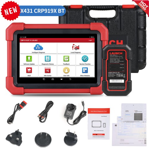 2024 LAUNCH X431 Creader CRP919XBT OBD2 Scanner Bidirectional Bluetooth Wireless Diagnostic Tool, CANFD & DOIP, FCA AutoAuth, VAG Guided, ECU Coding