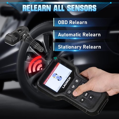 2024 LAUNCH CRT5011E TPMS Relearn Tool + OBD2 Code Reader, Read/ Activate/ Relearn/ Reset/ Program Sensors (315/433MHz) Lifetime Free Update