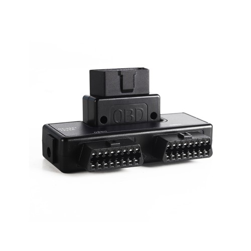 OBD II OBD2 16 Pin Splitter Extension Adapter Expander Connector One-to-Two 1X Male and 2X Female 180° Free Adjustment