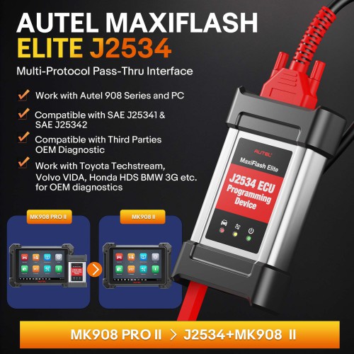 2024 Autel MaxiCOM MK908 PRO II Diagnostic Scanner J2534 Reprogramming Tool, Bidirectional, 38+ Service, AutoScan 2.0 Get Free Autel MV108S