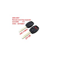 Remote Key (3+1) Button and Chip Separate ID:8E ( 315 MHZ ) for 2005-2007 Honda