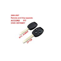 Remote Key (3+1) Button and Chip Separate ID:13 (433MHZ) For 2005-2007 Honda
