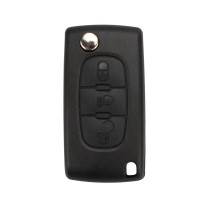 Flip Remote Key Shell 3 Buttons for Peugeot ( Light Button and without Battery Location) 5pcs/lot