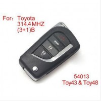 Modified Remote key 4Buttons 314.4MHZ for Toyota (no chip inside)