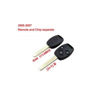 Remote Key (3+1) Button and Chip Separate ID:46 (313.8MHZ) For 2005-2007 Honda Fit ACCORD FIT CIVIC ODYSSEY