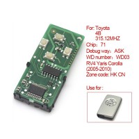 Smart card board 4 buttons 315.12MHZ for Toyota number :271451-0111-HK-CN