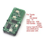 Smart card board 4 key 314.3 MHZ for Toyota number 271451-3370-USA