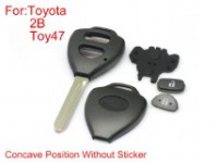 Remote key shell 2buttons TOY47 with Concave without paper for Toyota corolla 10 Pcs/lot