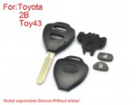 2 buttons remote key shell for Toyota Corolla Easy to cut copper-nickel alloy concave position 5pcs/lot