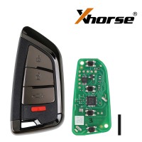 5pcs Xhorse XSKF21EN Memoeial Knife Style II Smart Remote Key 4 Buttons Shiny Black Color