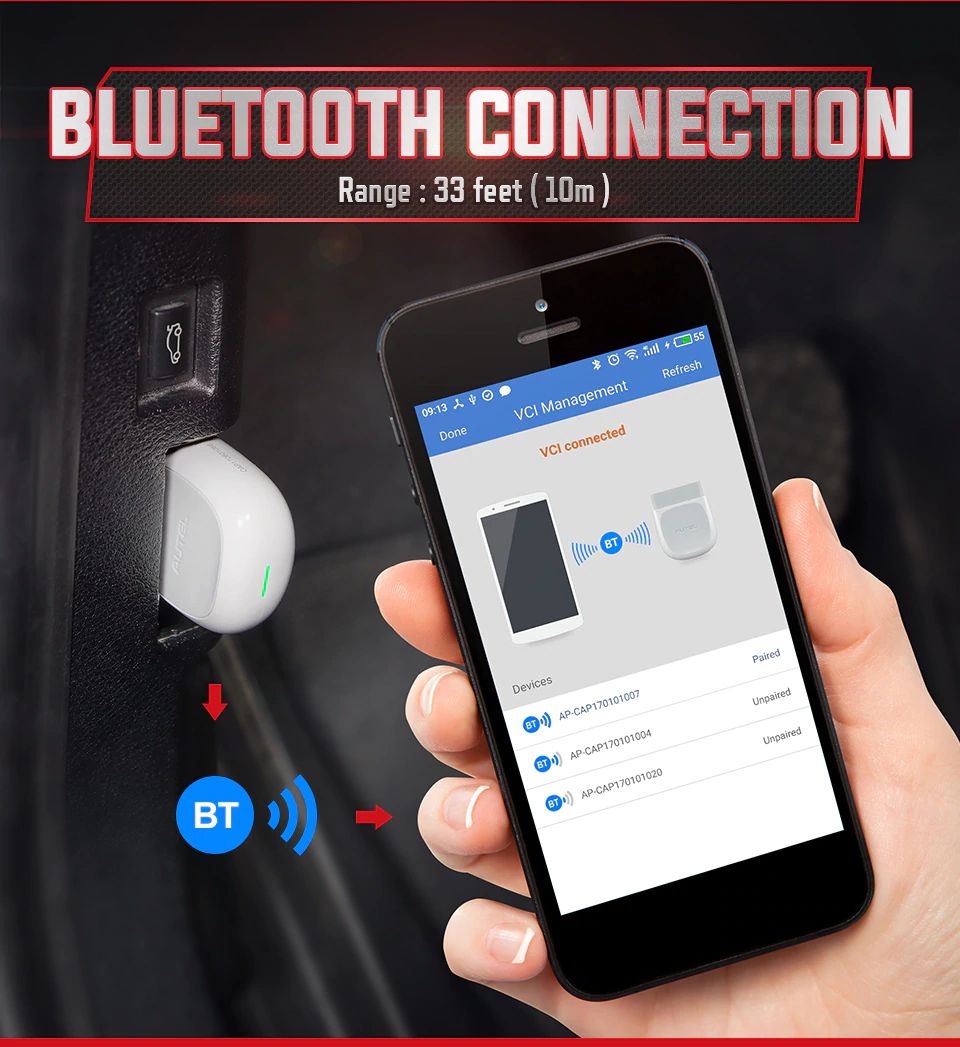 Autel MaxiAP AP200 Bluetooth (BT) OBDII connection