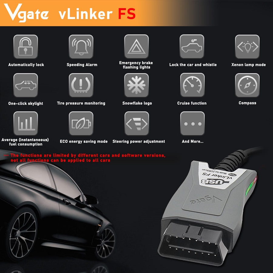 Vgate vLinker FS ELM327 For Ford FORScan HS/MS-CAN-2