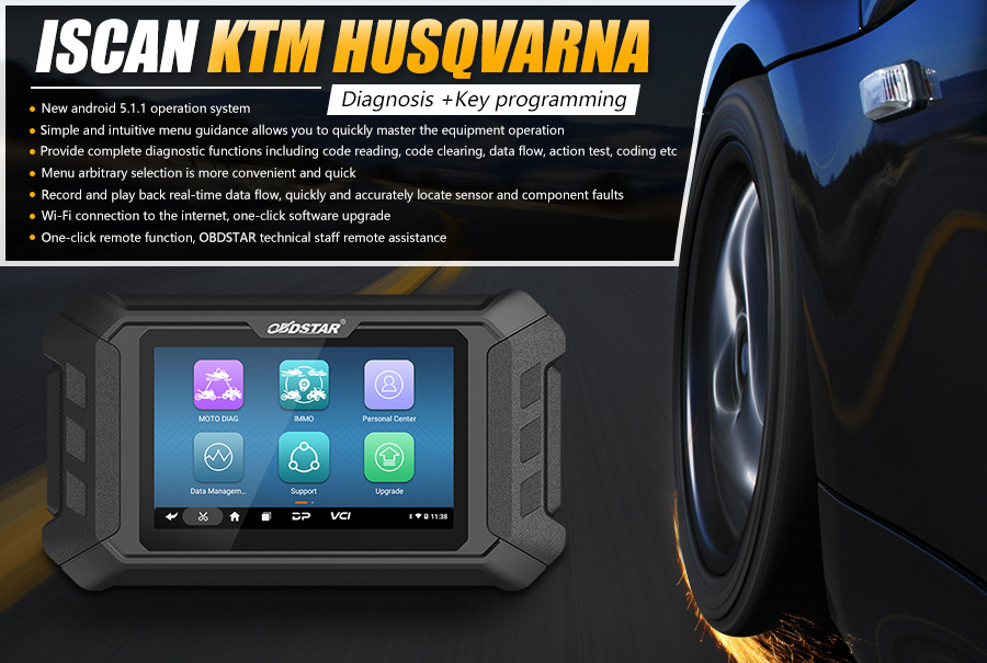 OBDSTAR iScan KTM HUSQVARNA Motorcycle Diagnostic + Key programming Tool