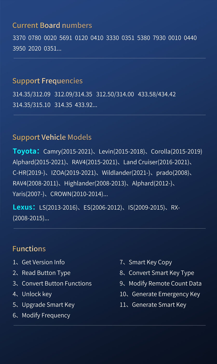 Lonsdor LT20-01 8A+4D Toyota & Lexus Universal Smart Key-1