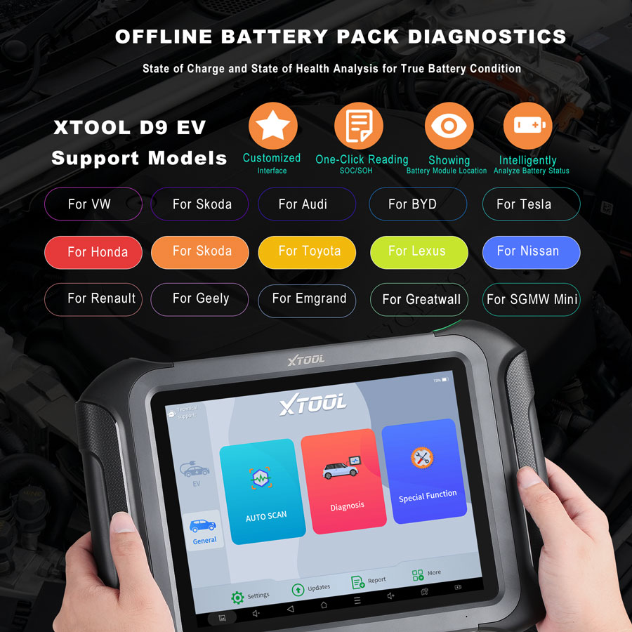 XTOOL D9 EV Electric Vehicles Diagnostic Tablet-3