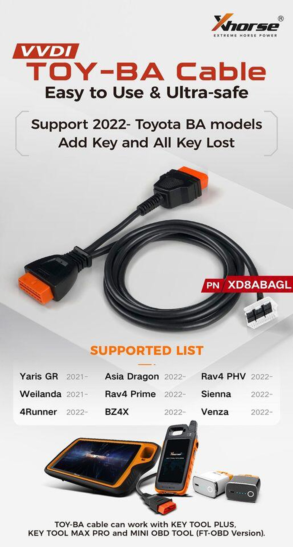 Xhorse VVDI Toyota BA All Key Lost Cable