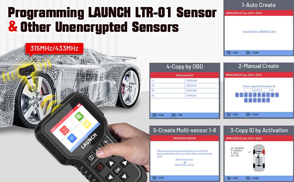 LAUNCH CRT5011E TPMS Relearn Tool + OBD2 Code Reader-1