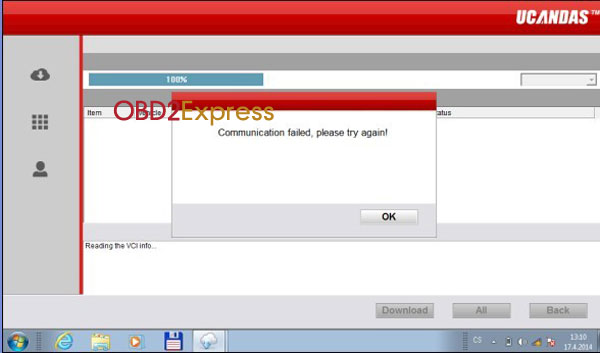 VDM UCANDAS Genuine update online software error solution