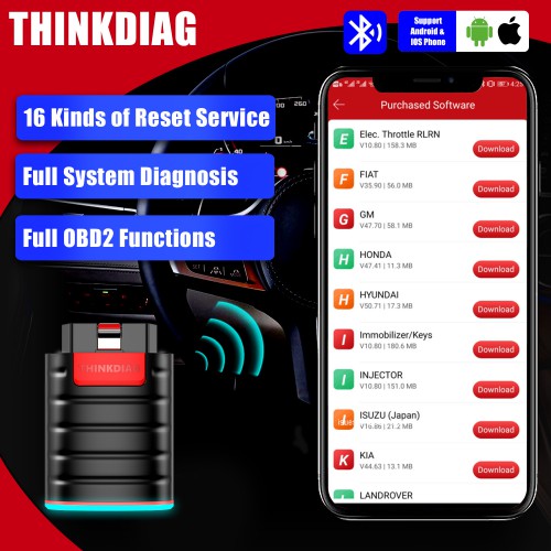 [EU Ship No Tax] Thinkcar Thinkdiag OBD2 Scanner Full System Diagnostic Tool with 3 Free Software License [1 Year Free Update]