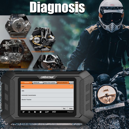 OBDSTAR MS50 Universal Motorcycles Diagnostic Tool Motorbike Scanner ECU Remap Tool Standard Version