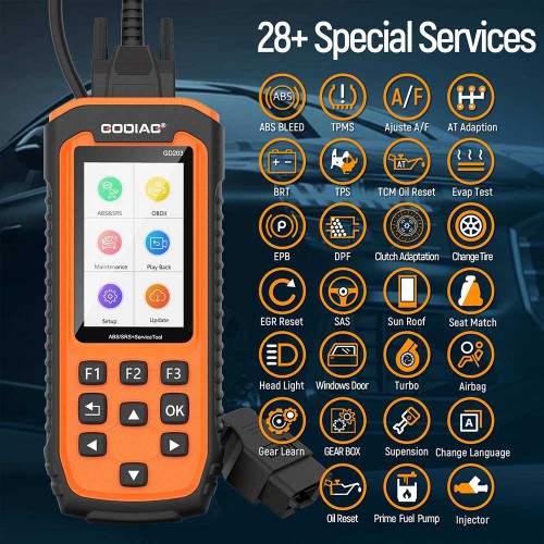 GODIAG GD203 OBD2 Scan Diagnosis Tool for ABS & SRS System with 28 Special Service Functions Free Update Online