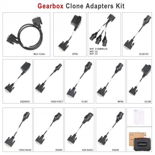 2023 Launch X431 ECU Programmer Gearbox Clone Connectors Adapters Kit for Launch ECU Programmer and XPROG3