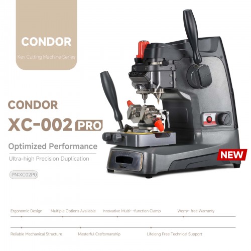 2024 XHORSE Condor XC002 PRO XC-002 PRO Manual Key Cutting Machine PN: XC02P0 Optimized Performance Ultra-high Precision Duplication