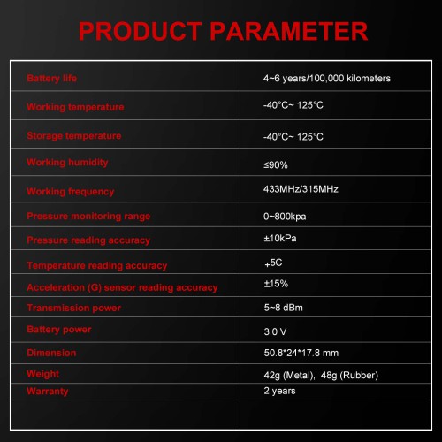 4PCS LAUNCH LTR-03 RF Sensor RF-Sensor 315MHz & 433MHz TPMS Sensor Tool (Rubber)