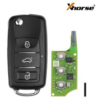 5pcs Xhorse XEB510EN Super Remote Key Universal Smart Key VW B5 Flip 3 Button Built-in XT27B Super Chip