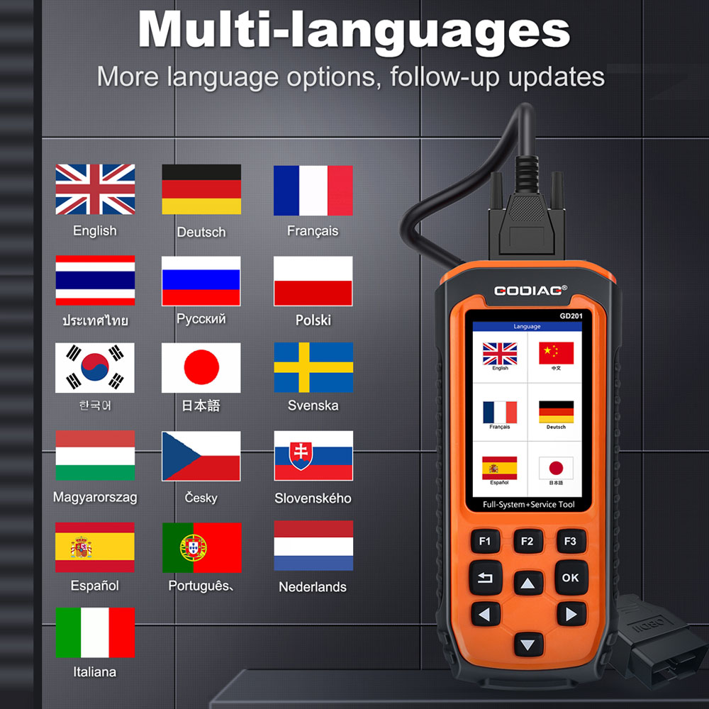 Godiag GD201 Support Multi-languages