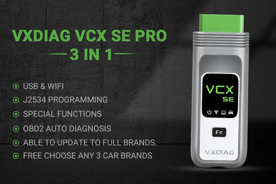 VXDIAG VCX SE Pro OBD2 Car Diagnostic Tool with 3 Free Car license