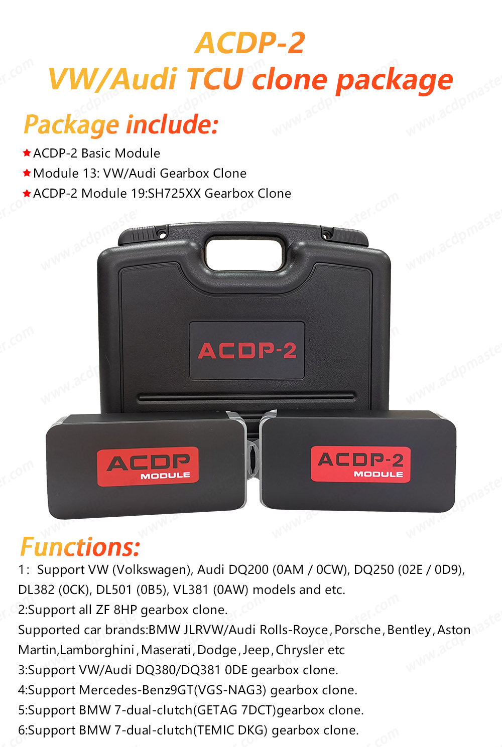 Yanhua Mini ACDP 2 VW/Audi TCU Clone Package