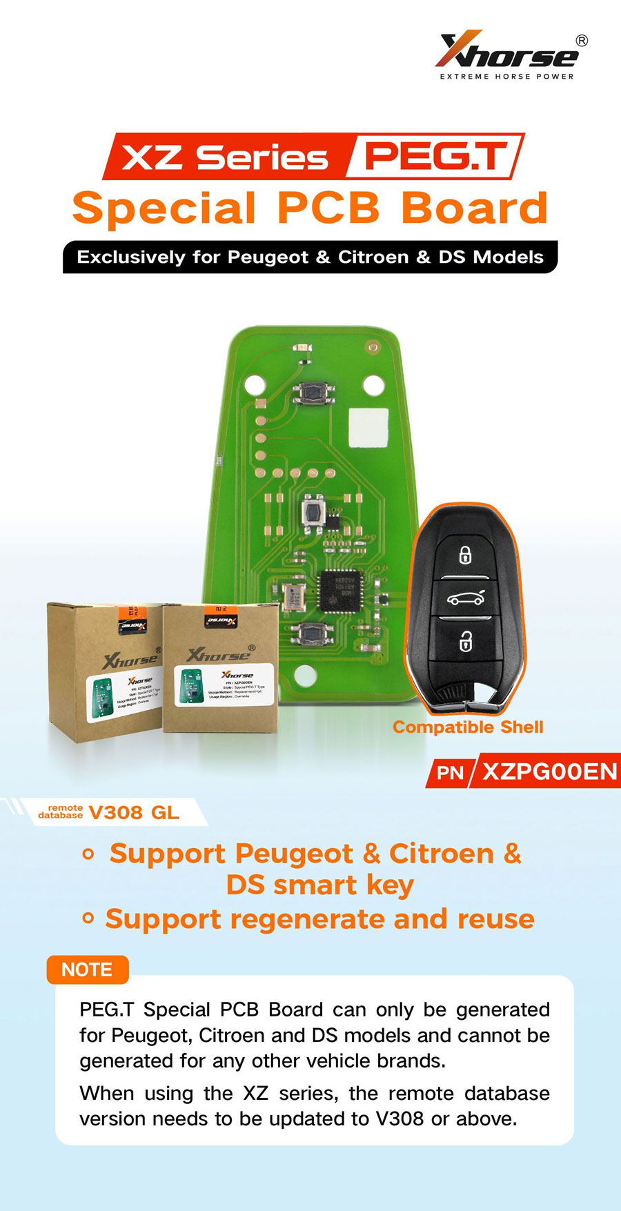 XHORSE XZPG00EN Special PCB Board Exclusively for Peugeot & Citroen & DS