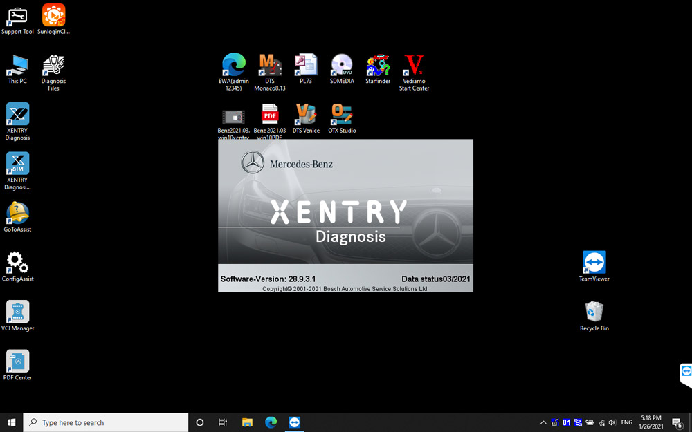 SD connect C4 C5 Xentry Software 03.2021 support Benz 2020 and WIN10