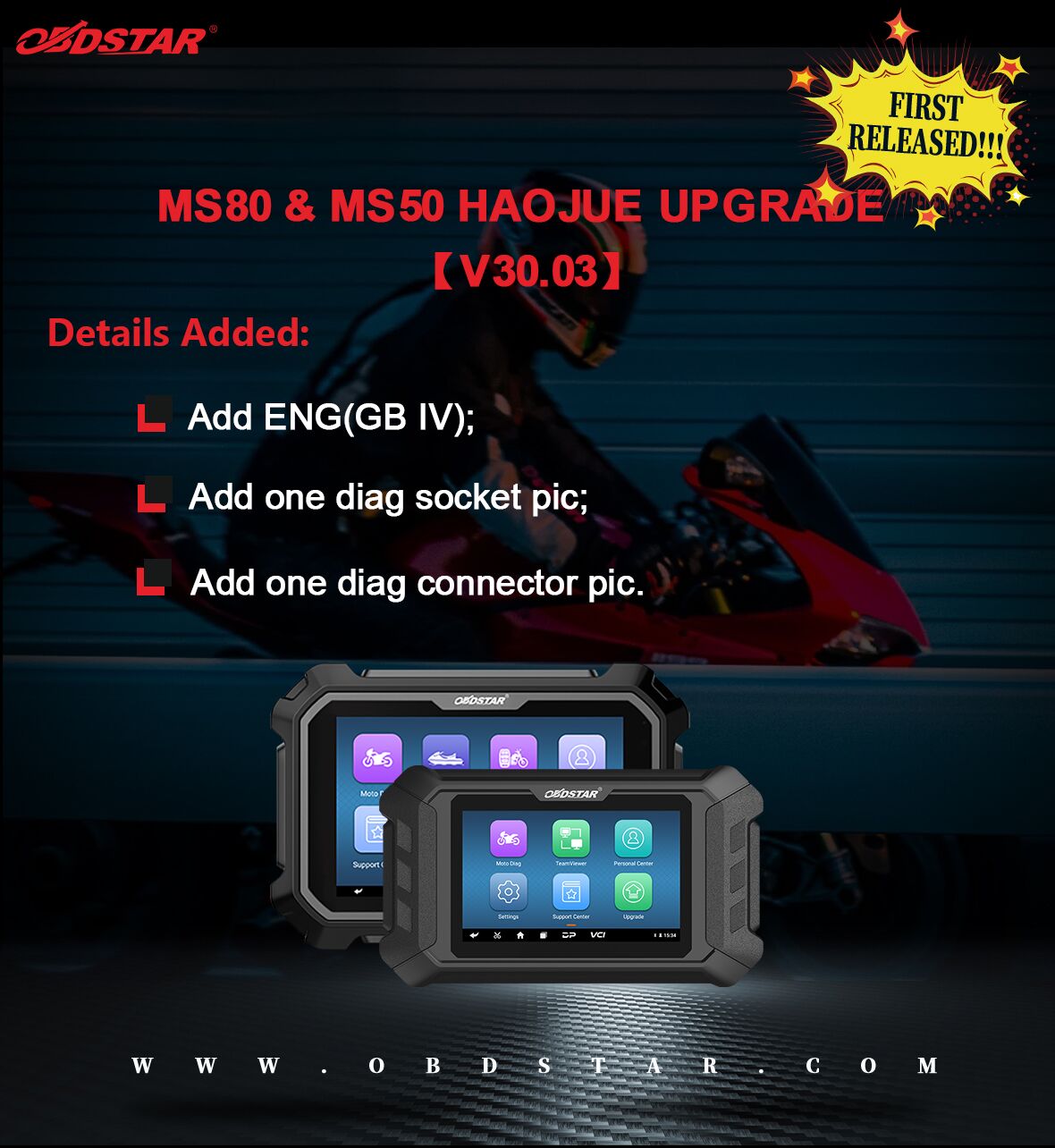 MS80 & MS50 HAOJUE UPGRADE (V30.03)