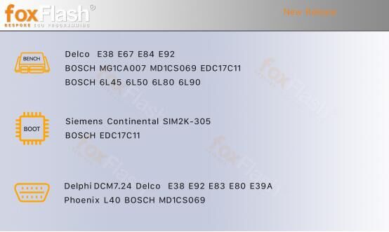 FoxFlash Add Tuning and Clone Function for Delco, Bosch, Siemens, Phoenix